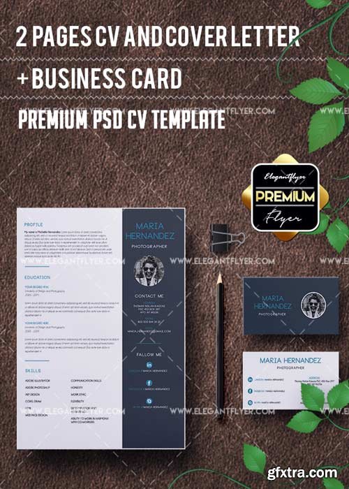 Professional PSD Resume Template + CV and Cover Letter V3