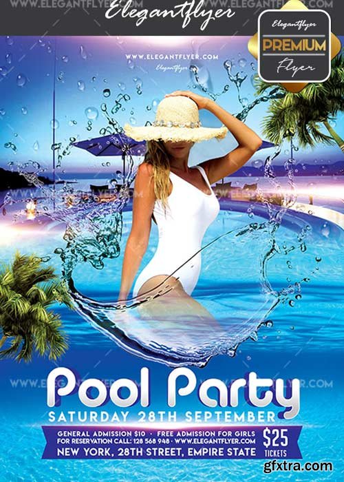 Pool Party V05 Flyer PSD Template + Facebook Cover