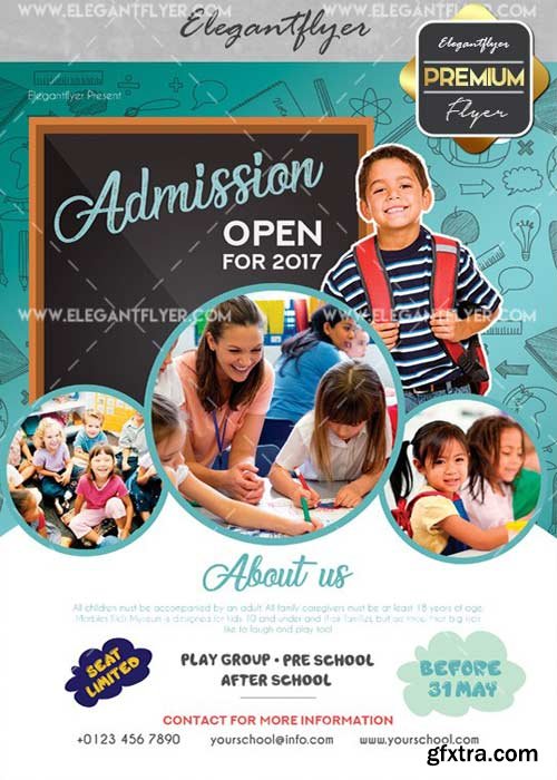 School V31 Flyer PSD Template + Facebook Cover