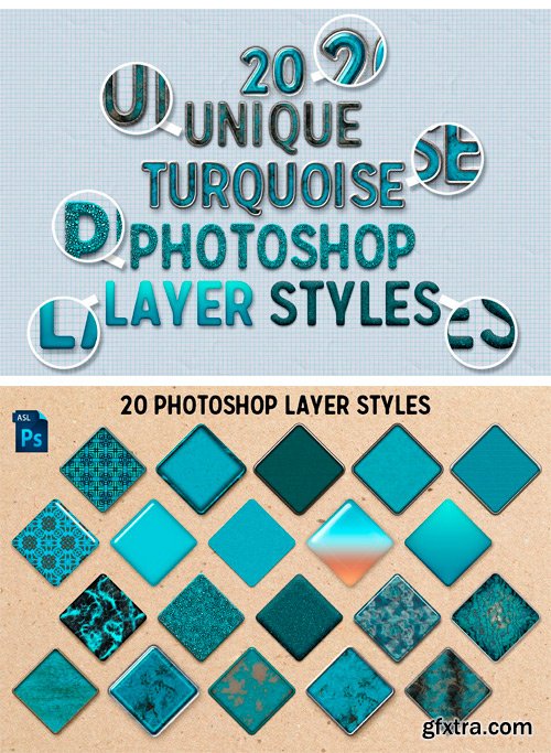 CM - 20 Turquoise Photoshop Layer Styles 1708077