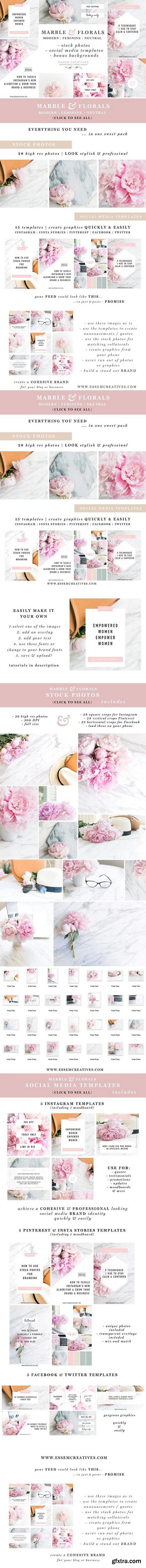 CM - Marble Floral Social Media Branding 1673191