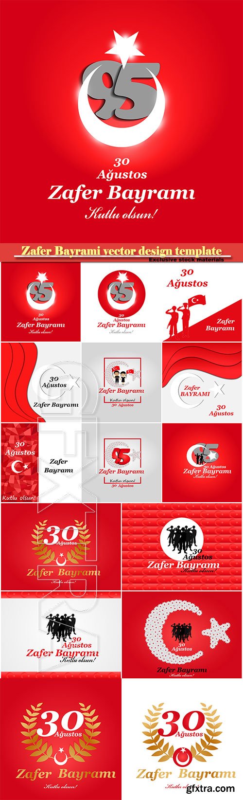 Zafer Bayrami vector design template