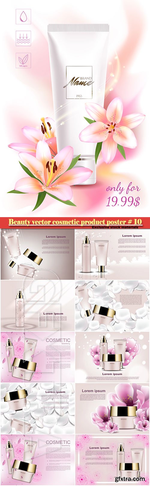 Beauty vector cosmetic product poster # 10