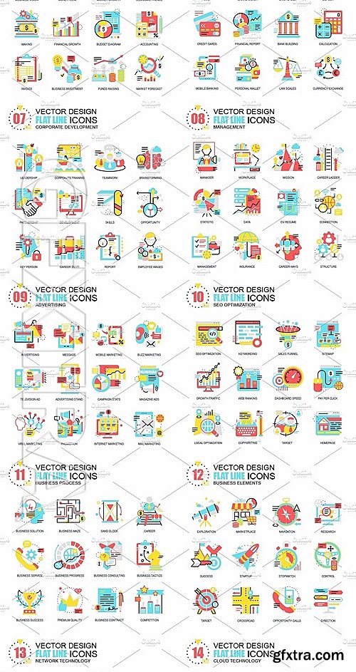 CreativeMarket Bundle Flat Icon Concepts 1416935