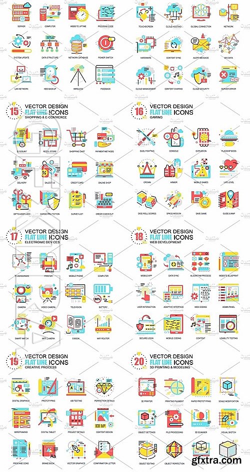 CreativeMarket Bundle Flat Icon Concepts 1416935