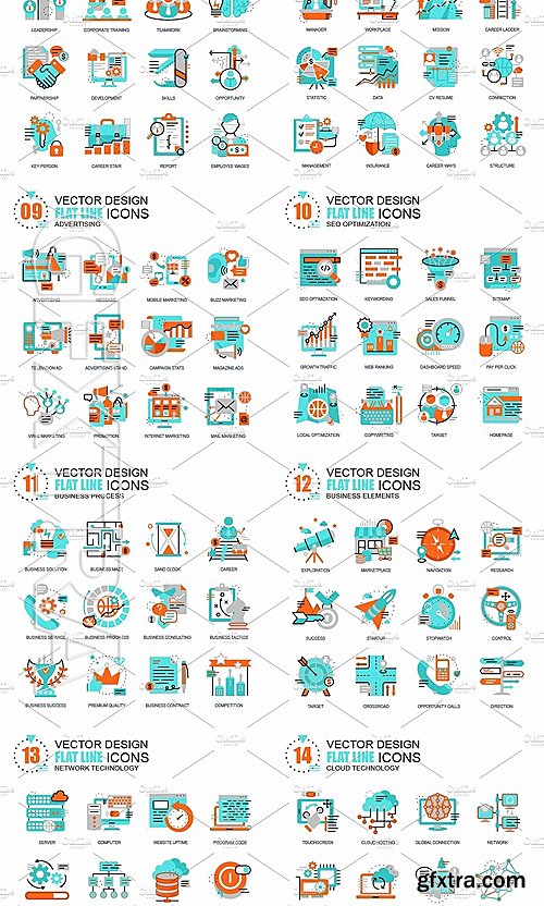 CreativeMarket Bundle Flat Icon Concepts 1416935