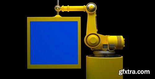 Robot and Monitor With Blue Screen 10735494 Videohive