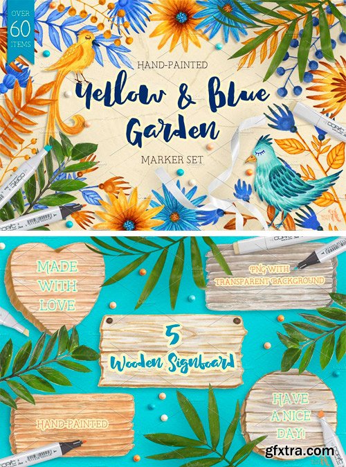 CM - Yellow and Blue Garden Marker Set 1726280