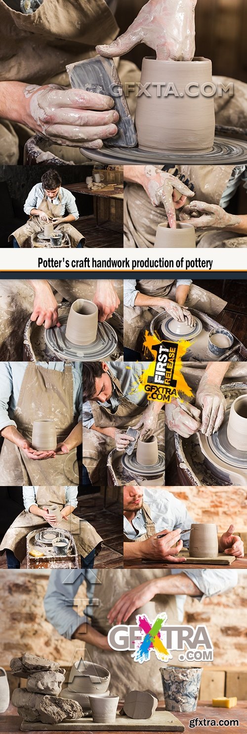 Potter\'s craft handwork production of pottery