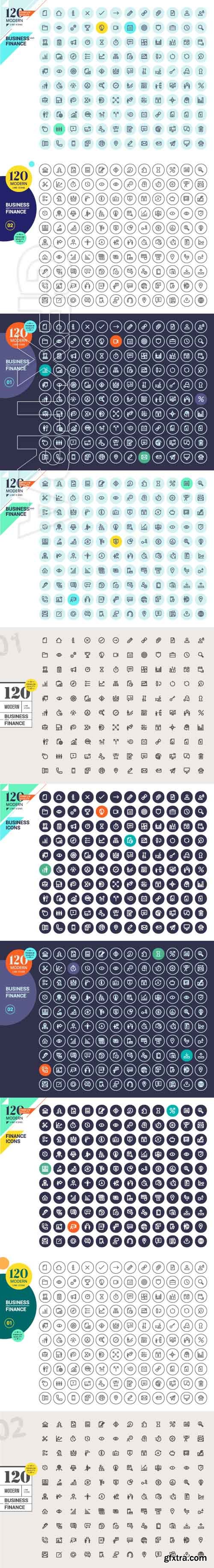 Modern line icons for business vector