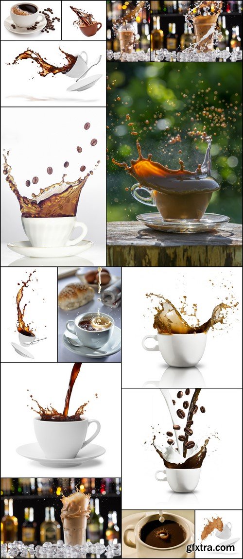 Cup coffee splash 15X JPEG