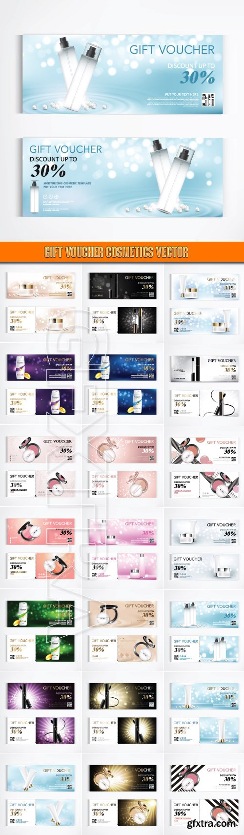 Gift voucher cosmetics vector