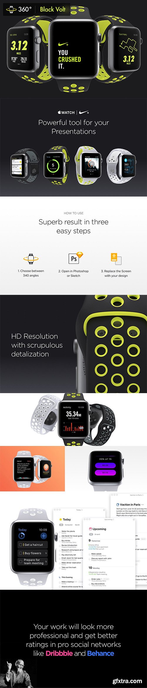 340 Apple Watch Nike Black Mockups - CM 1577410