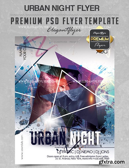 Urban Night V02 – Flyer PSD Template + Facebook Cover