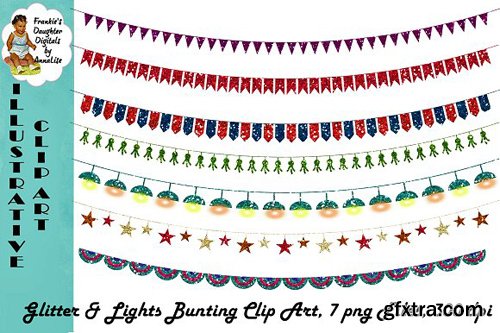 CM - Glitter Bunting Clip Art 1615124