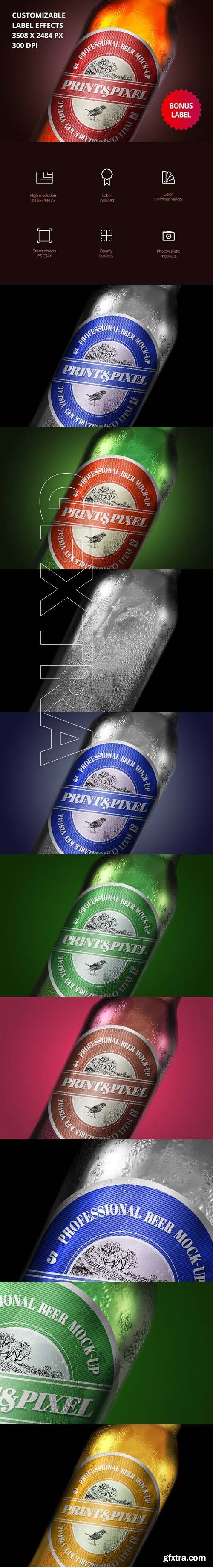 CM - Beer close-up mock-up & label design 1754880