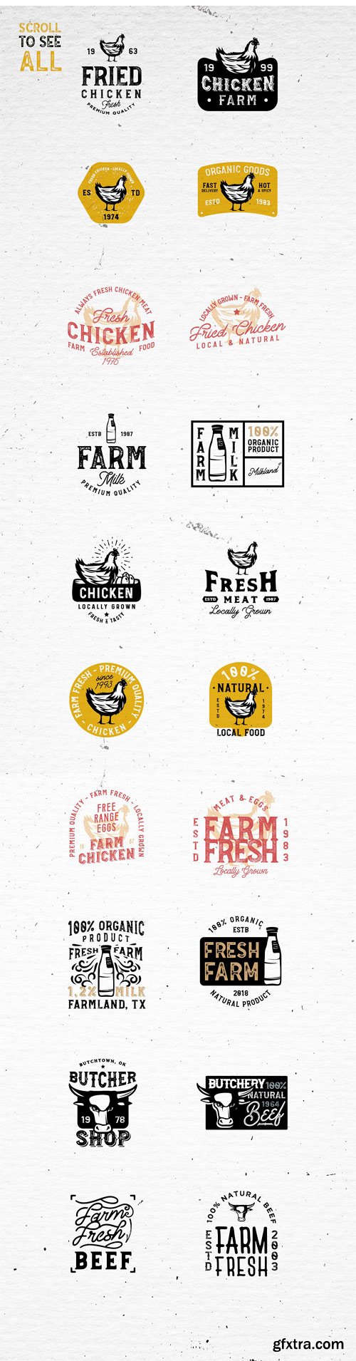 CM - 20 FARM FRESH Logos & Badges 1726175