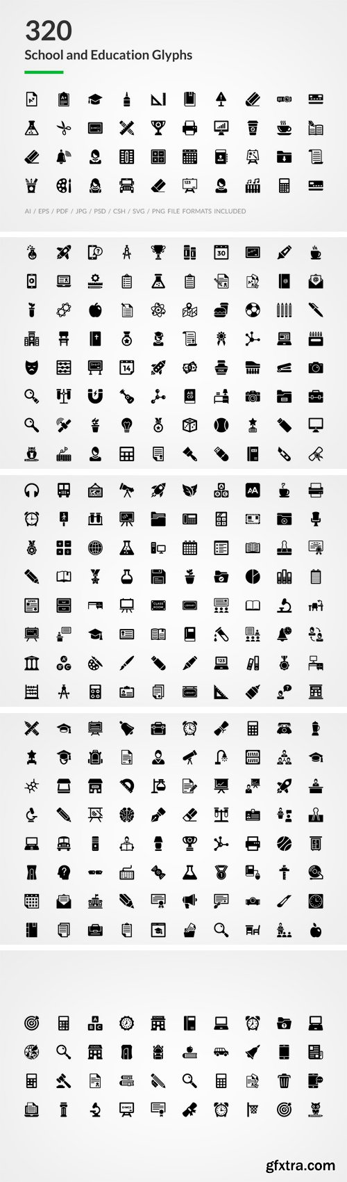 CM - 320 School and Education Glyph Icons 1611590