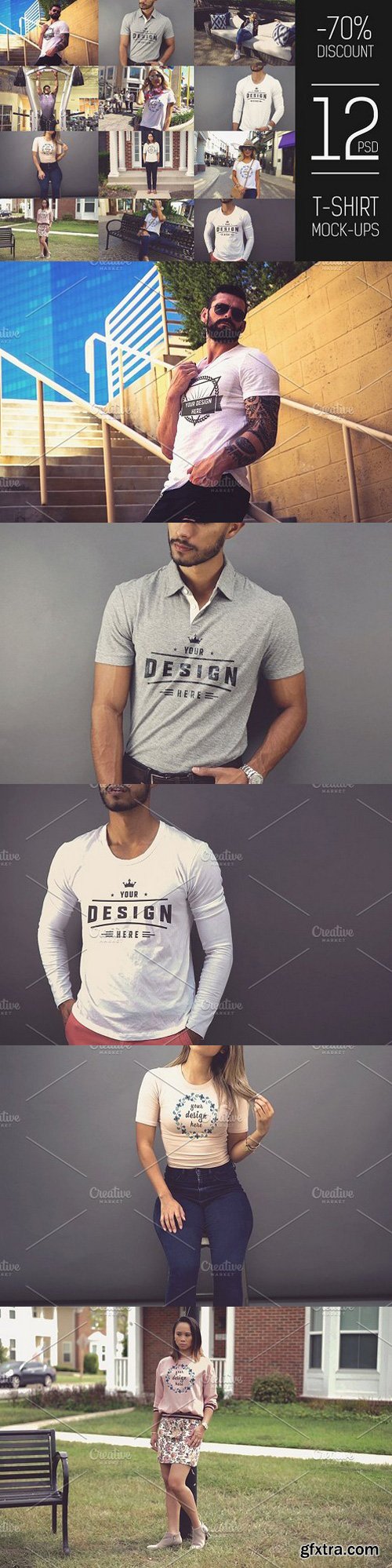 CM - 12 PSD T-shirt Mock-up Pack#4 1674813