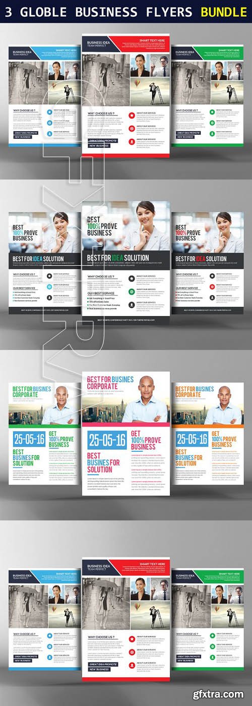 Creativemarket - 3 Global Business Flyers Bundle 1765274