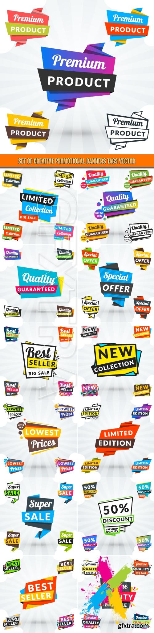 Set of creative promotional banners tags vector