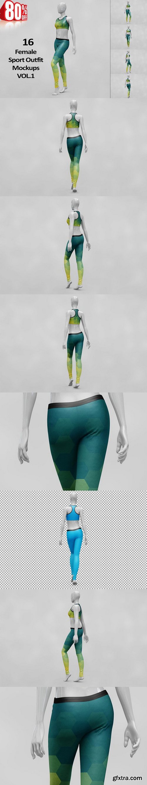 CM - Bundle Female Sport Outfit MockUp 1684517