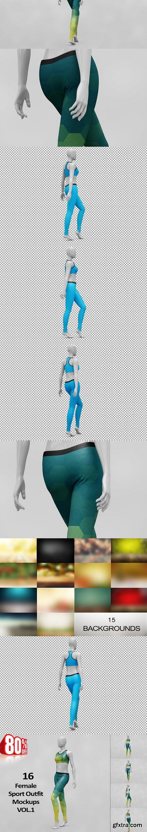 CM - Bundle Female Sport Outfit MockUp 1684517