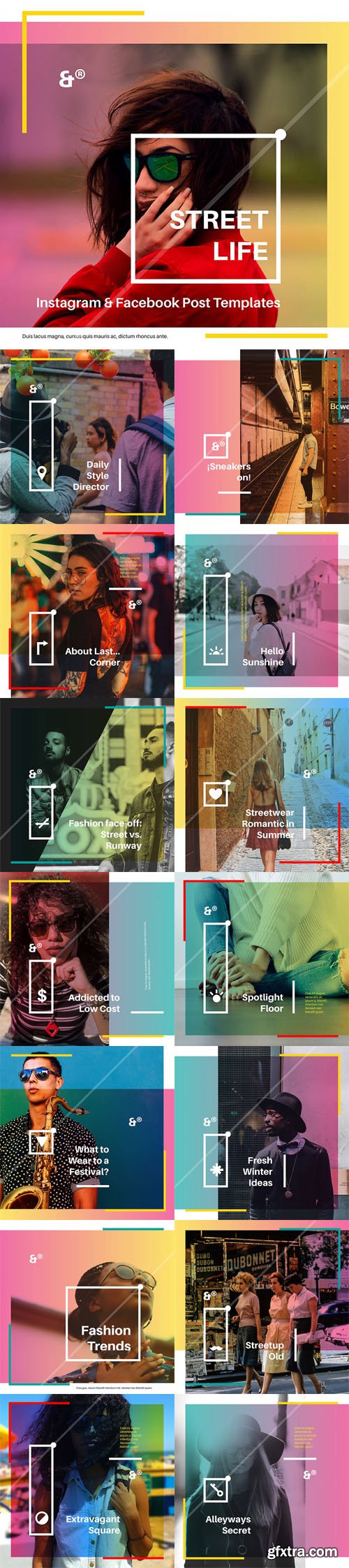 15 Street Life Social Media Templates [PSD/AI/Sketch]