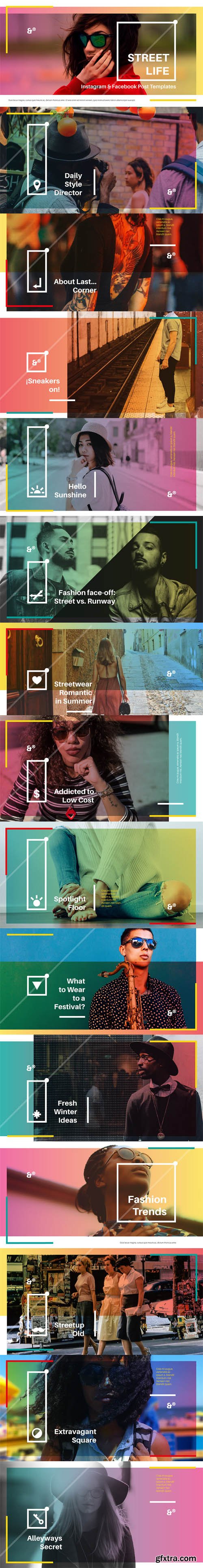 15 Street Life Social Media Templates [PSD/AI/Sketch]