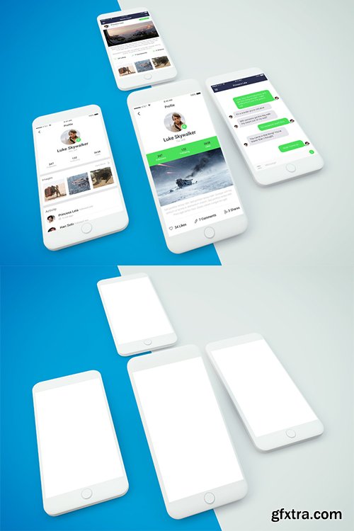 PSD Mock-Up - Blank White Smartphones