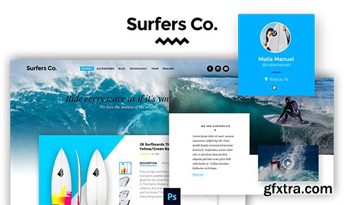 PSD Web Template - Surfers Co - One Page Theme For Surf Shop