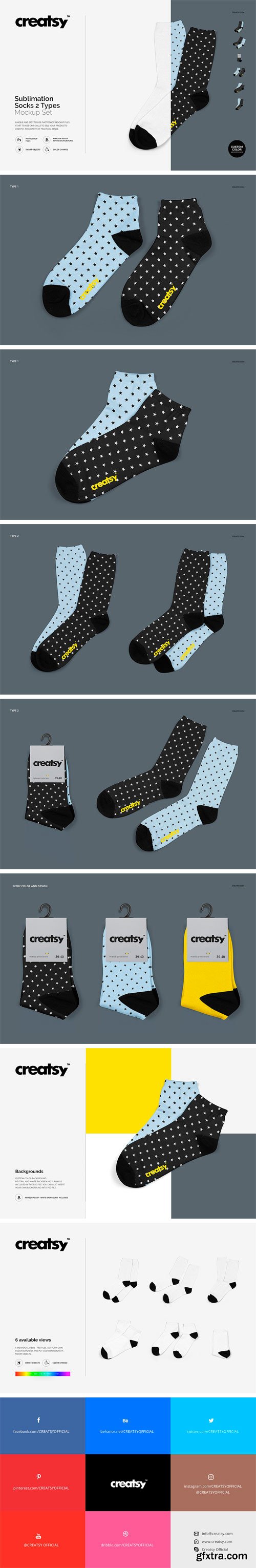 CM - Sublimation Socks 2 Types Mockup Set 1725858