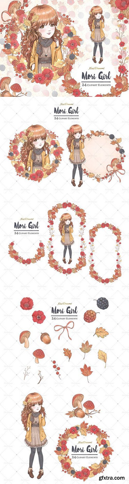 CM - Mori Girl Clipart Set 1697677