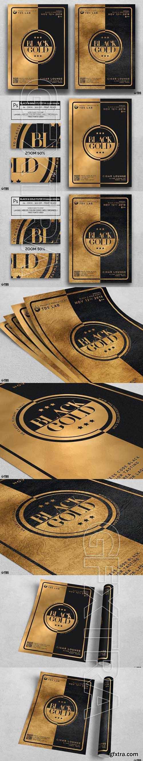 CreativeMarket - Minimal Black and Gold Flyer V4 1754923