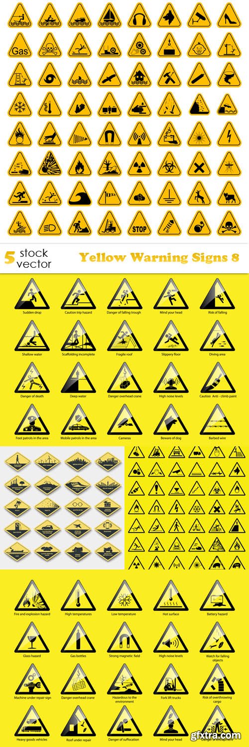 Vectors - Yellow Warning Signs 8