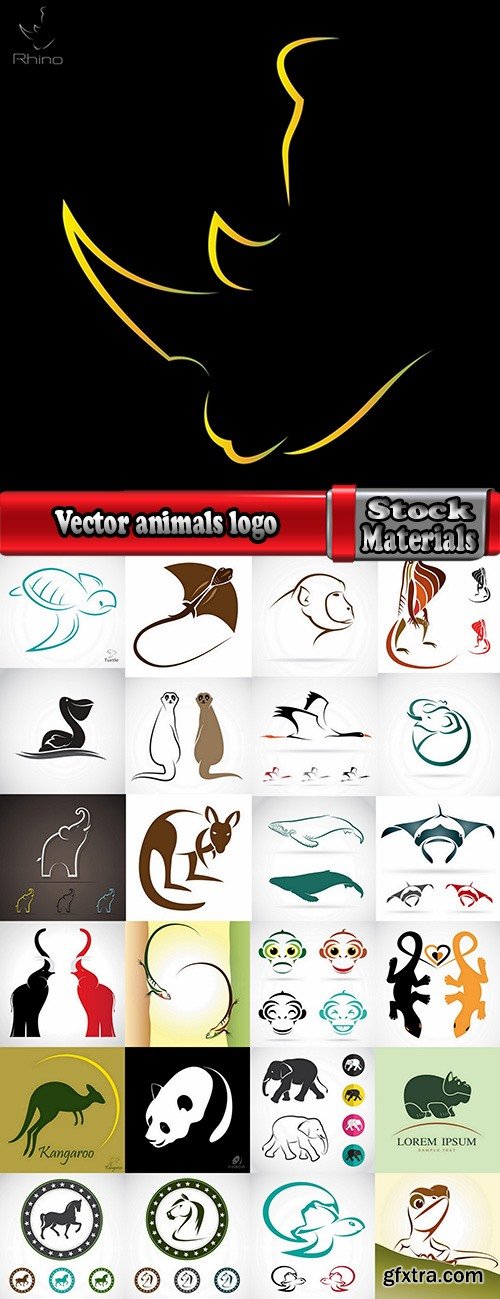 Vector animals picture lizard the elephant 25 eps