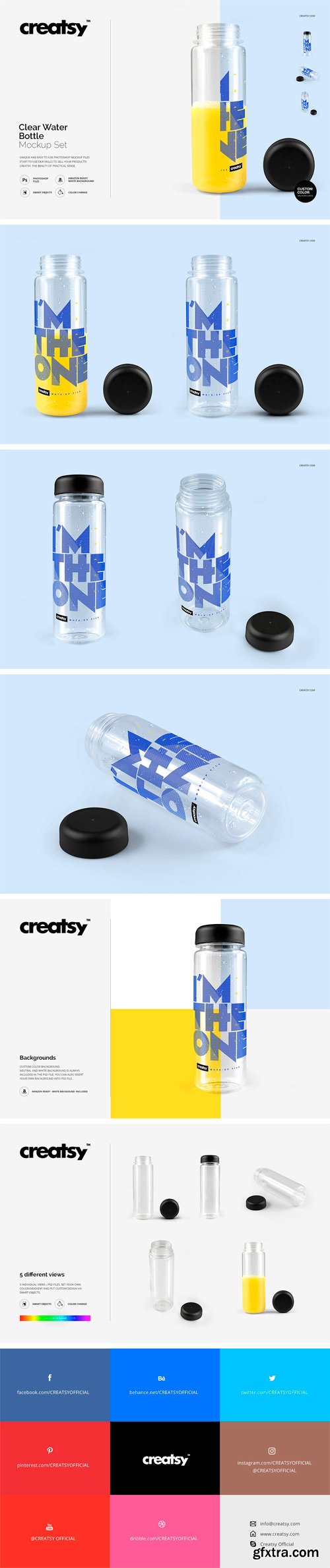 CM - Clear Water Bottle Mockup Set 1757998