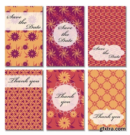 Template invitation card flyer banner brocade cover 25 EPS