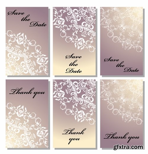 Template invitation card flyer banner brocade cover 25 EPS