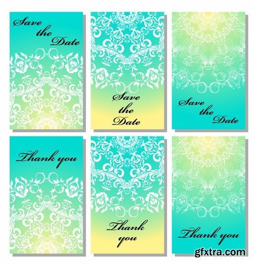 Template invitation card flyer banner brocade cover 25 EPS