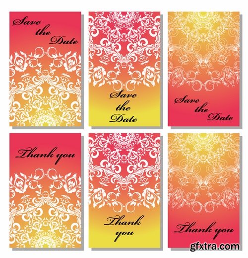 Template invitation card flyer banner brocade cover 25 EPS