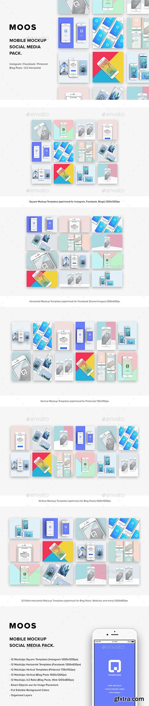 Graphicriver Moos - Mobile Mock-Up Social Media Pack 19537648