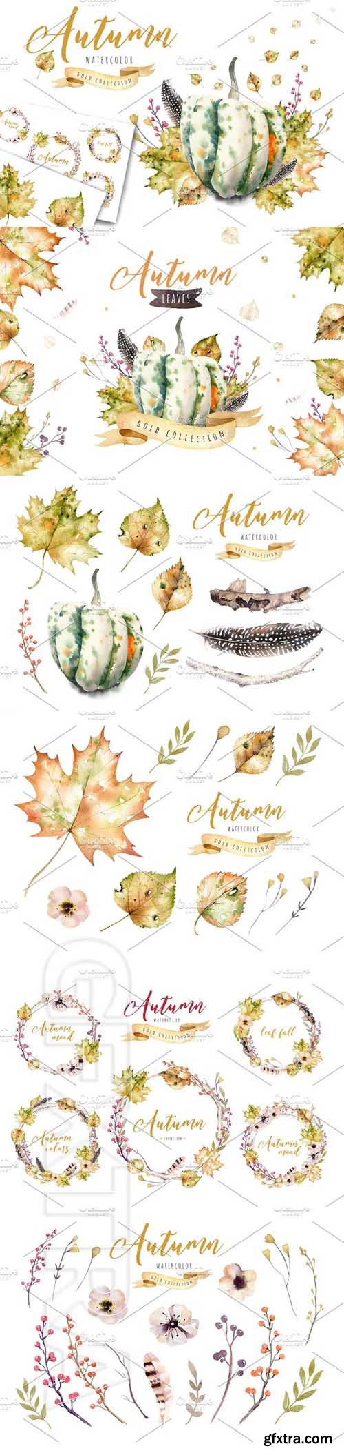 CreativeMarket - Watercolor autumn mood 1755902