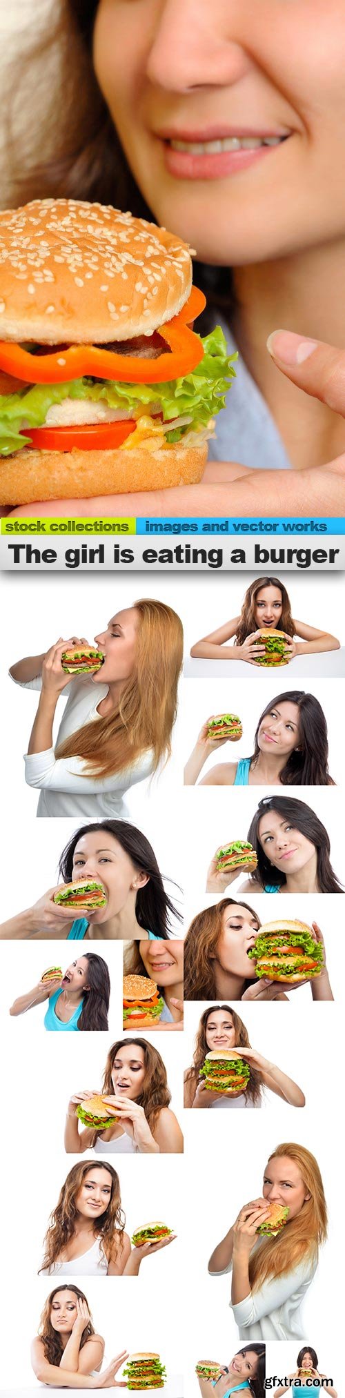 The girl is eating a burger, 15 x UHQ JPEG