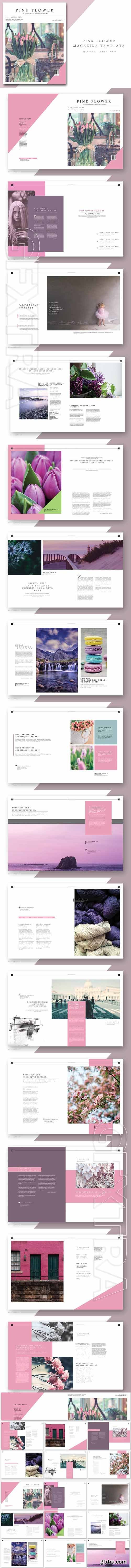 CreativeMarket - Pink Flower - Magazine Template 1738275