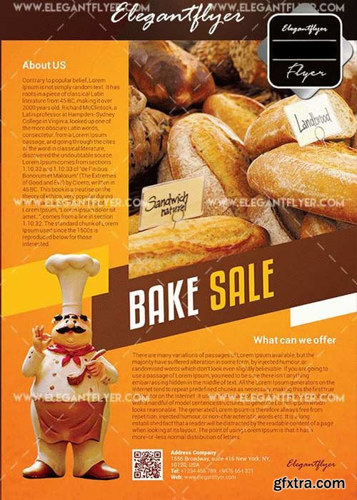 Bake Sale V38 Flyer Template in Photoshop + Facebook Cover