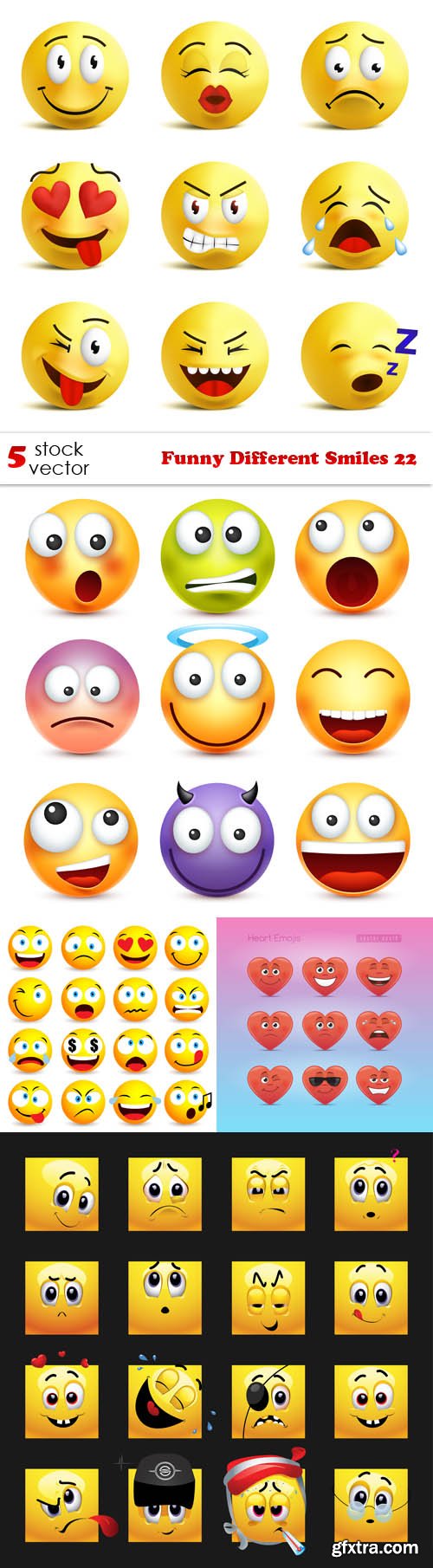 Vectors - Funny Different Smiles 22