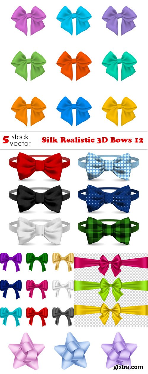 Vectors - Silk Realistic 3D Bows 12