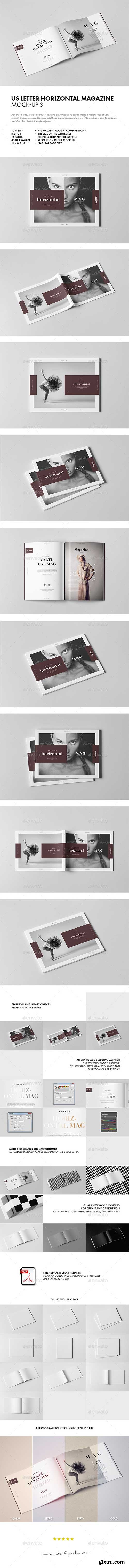 Graphicriver - US Letter Horizontal Magazine Mock-up 3 20513417