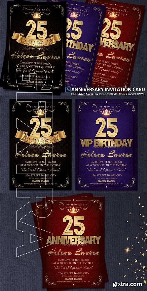 CreativeMarket - Anniversary Invitation Card 1778151